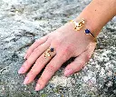 Bracelet et bague Ginkgo Bleu Lapis Lazuli.webp