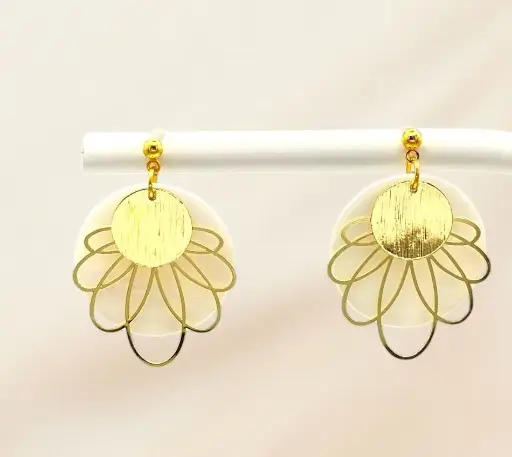 Boucle d'oreille "Golden Leaf"